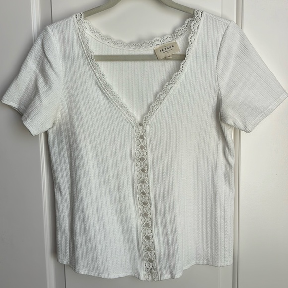 Sézane Madeleine T-Shirt in Ecru, Size M - Picture 4 of 7